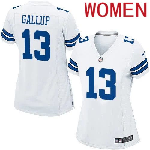 Women Dallas Cowboys #13 Michael Gallup Nike White Team Game NFL Jersey